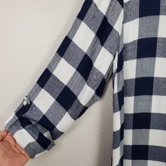 Crown & Ivy Long Sleeve Gingham Shirt Dress - Picture 5 of 8